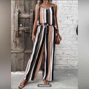 Striped Cami Top & Tie Waist Wide Leg Pants *NEW*